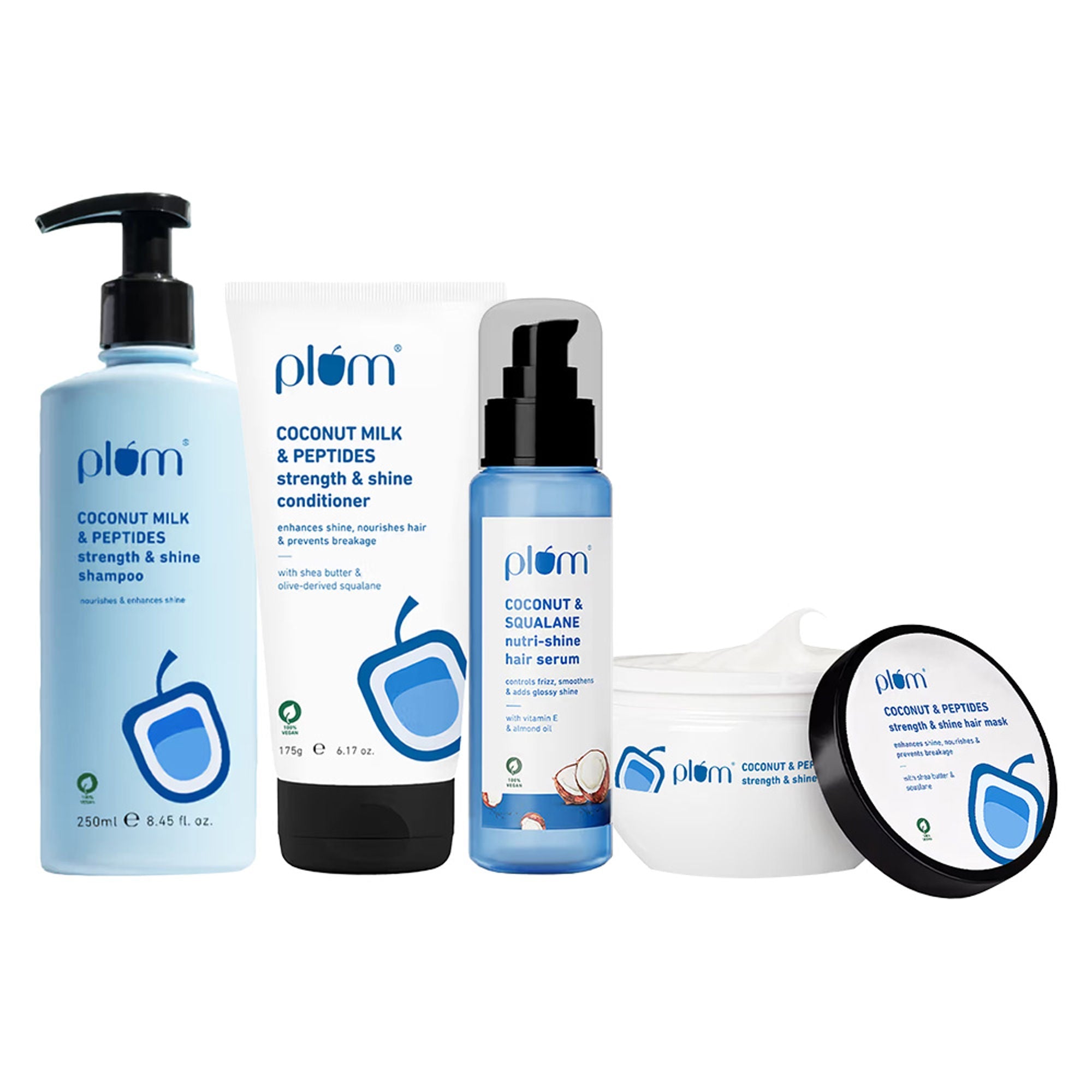 Plum Coconut Milk & Peptides Shampoo, Conditioner, Hair Mask and Hair Serum | Grocsy