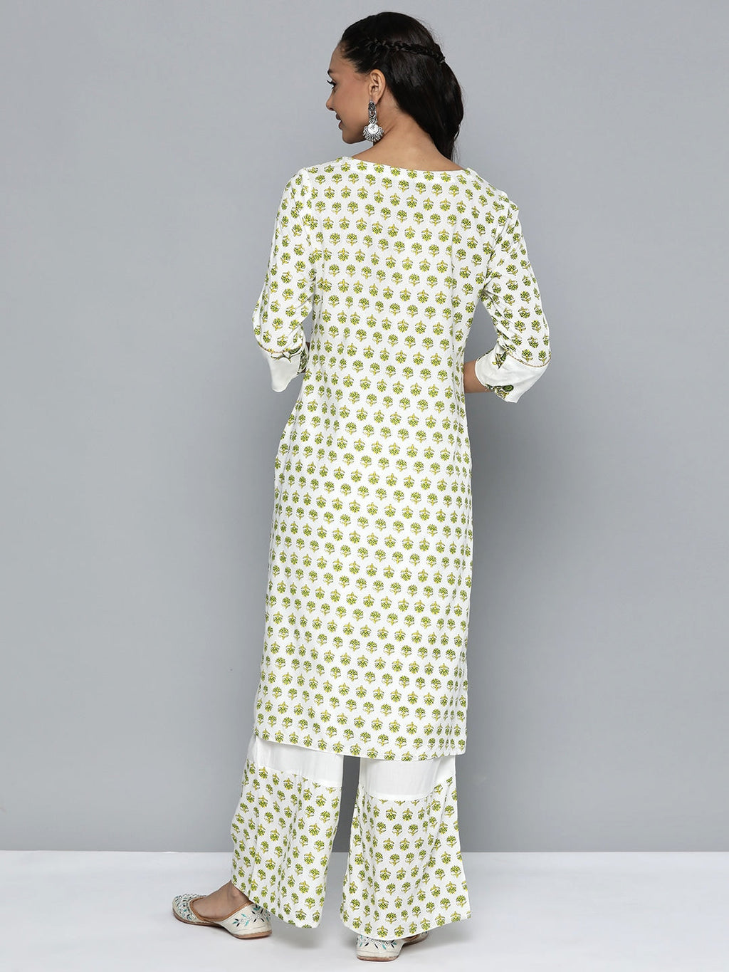 HERE&NOW Printed Regular Kurta with Palazzos | Grocsy