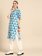 Sangria Women Pure Cotton Floral Printed Kurta | Grocsy