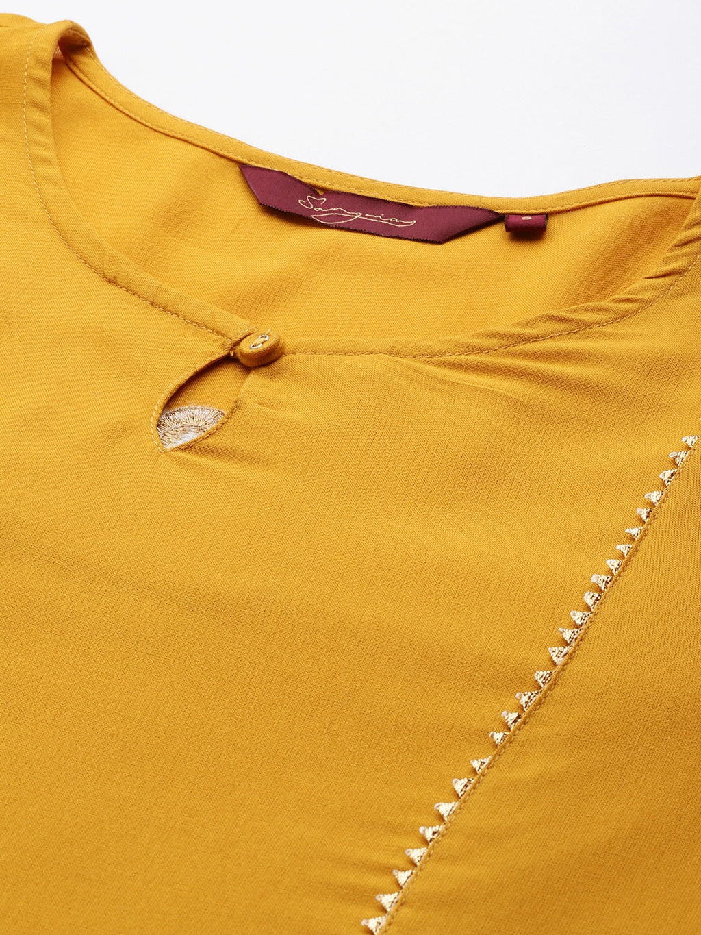 Sangria Women Mustard Yellow & Green Kurta with Dhoti Pants | Grocsy