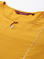 Sangria Women Mustard Yellow & Green Kurta with Dhoti Pants | Grocsy