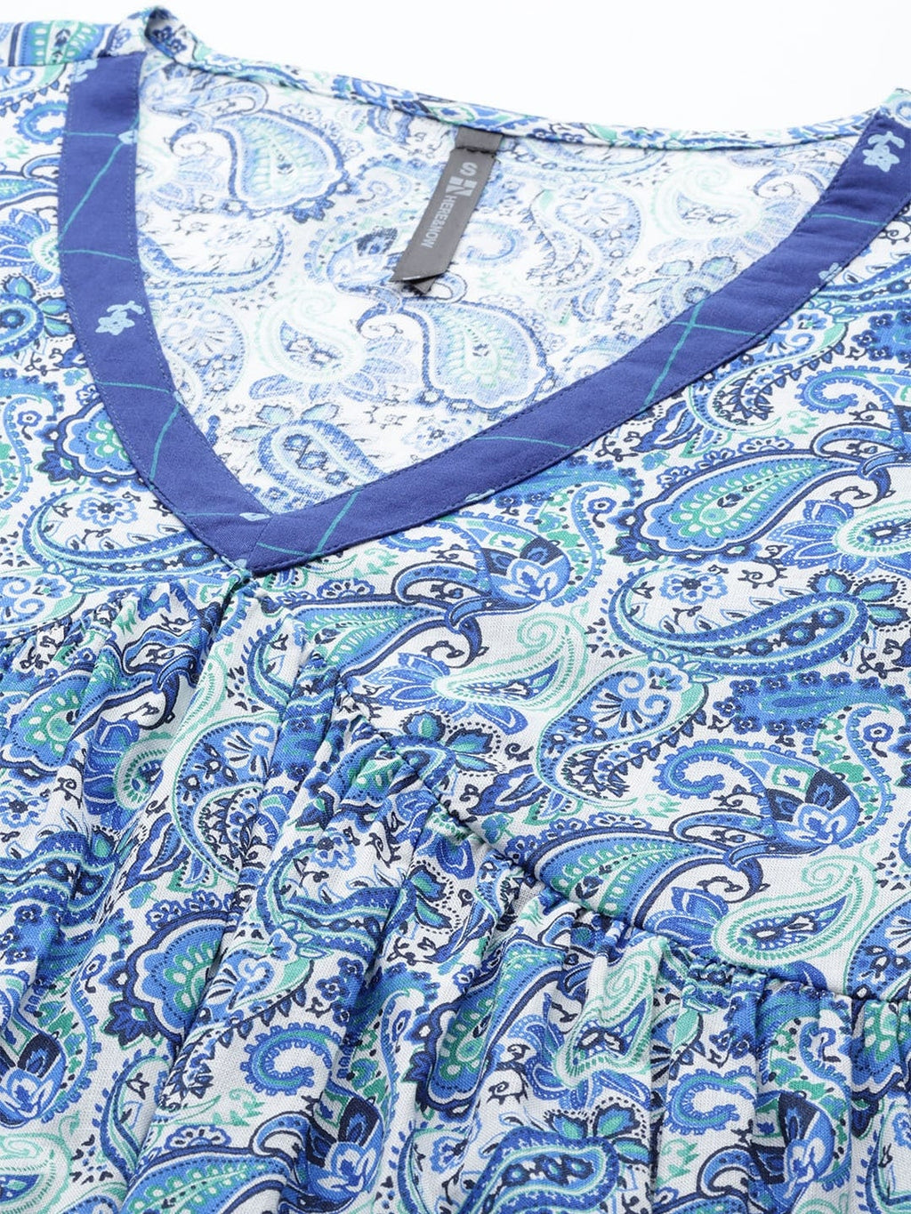 HERE&NOW Paisley Printed Empire A-Line Kurta | Grocsy