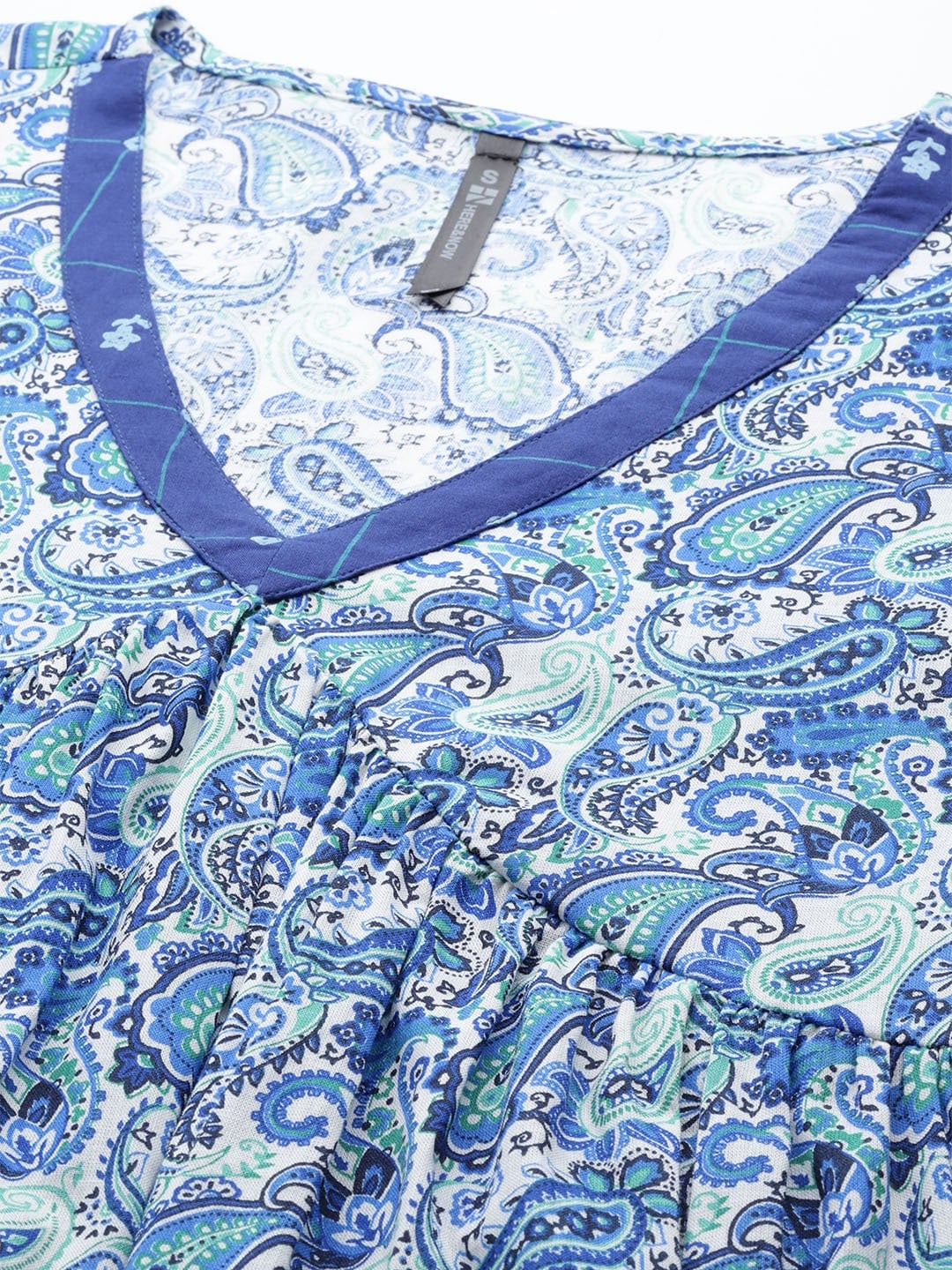 HERE&NOW Paisley Printed Empire A-Line Kurta | Grocsy