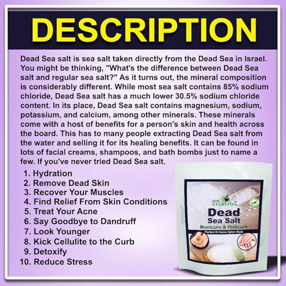 VedicAyurveda Dead Sea Salt Manicure & Pedicure kit | Grocsy