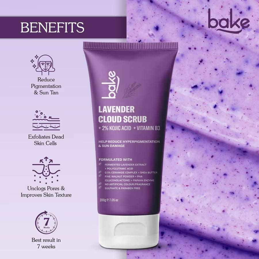 Bake 2% Kojic Acid Lavender Smoothie Body Scrub | Grocsy