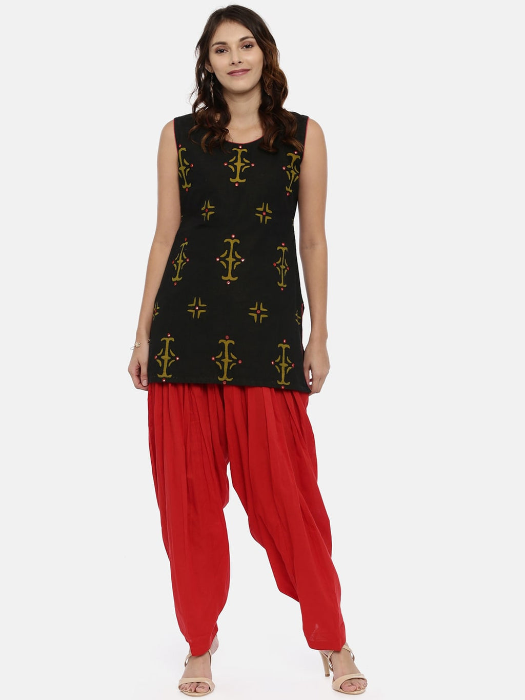 Souchii Red Solid Patiala | Grocsy