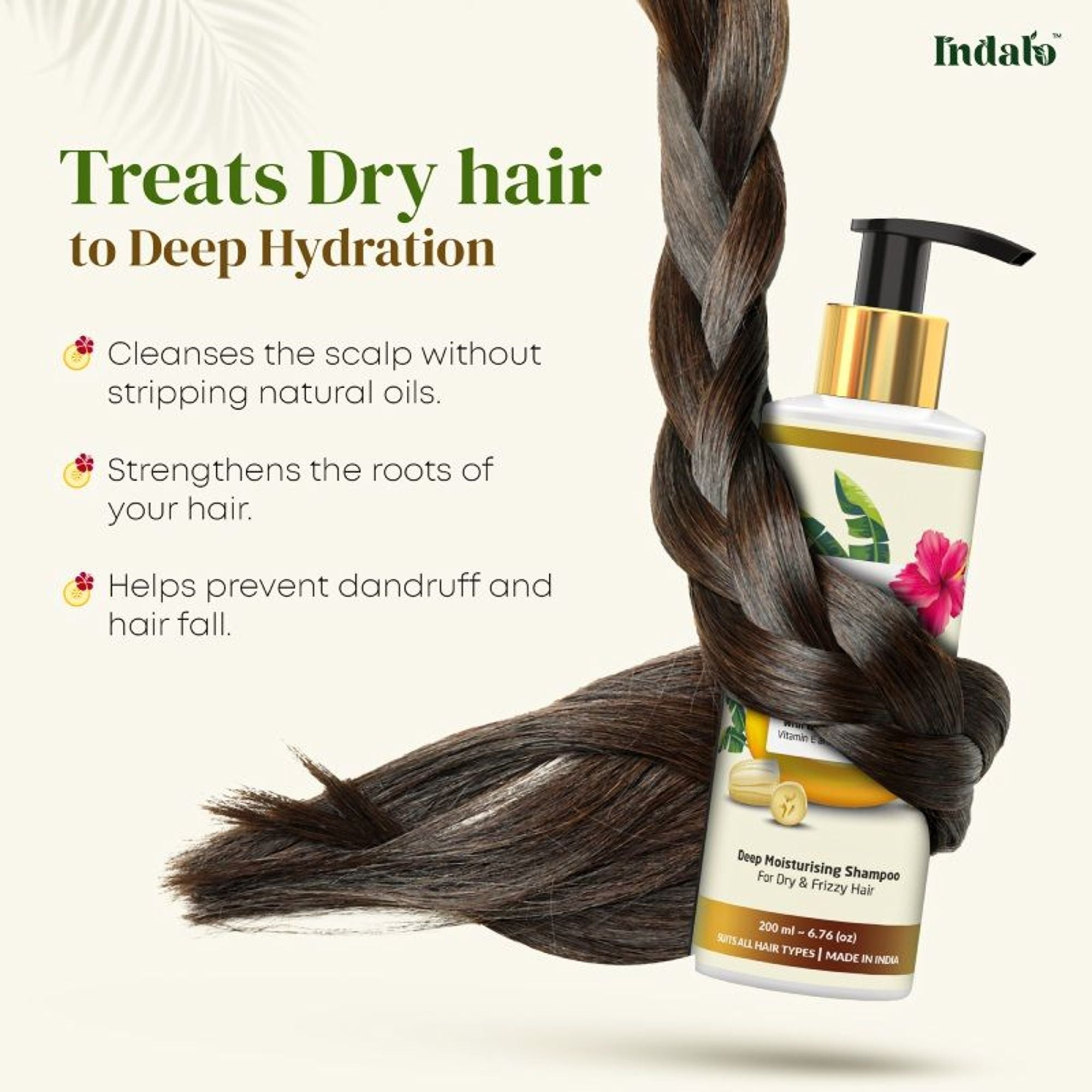 Indalo Banana Hibiscus Shampoo For Dry & Frizzy Hair | Grocsy