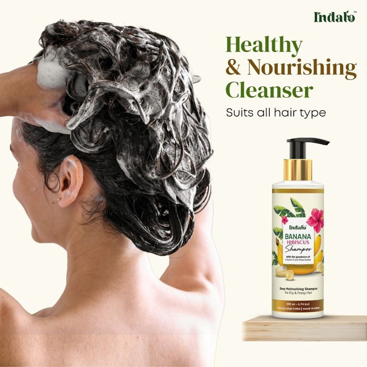 Indalo Banana Hibiscus Shampoo For Dry & Frizzy Hair | Grocsy