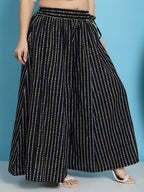 TAG 7 Geometric Printed Pure Cotton Flared Ethnic Palazzo | Grocsy