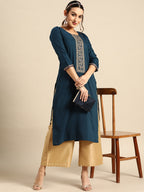 Sangria Women Embroidered Floral Kurta | Grocsy