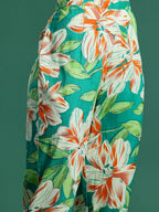 Indo Era Women Floral Printed Regular Pure Cotton Kurta with Trousers | Grocsy