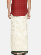 Sethukrishna Cream-Coloured Solid Readymade Dhoti For Men | Grocsy
