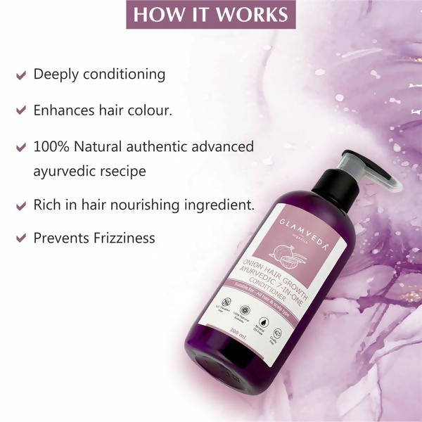 Glamveda Onion 7 In One Ayurvedic Hair Growth Conditioner | Grocsy