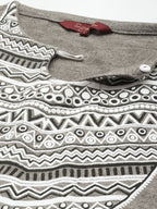 Sangria Printed Keyhole Neck Kurta with Trousers | Grocsy