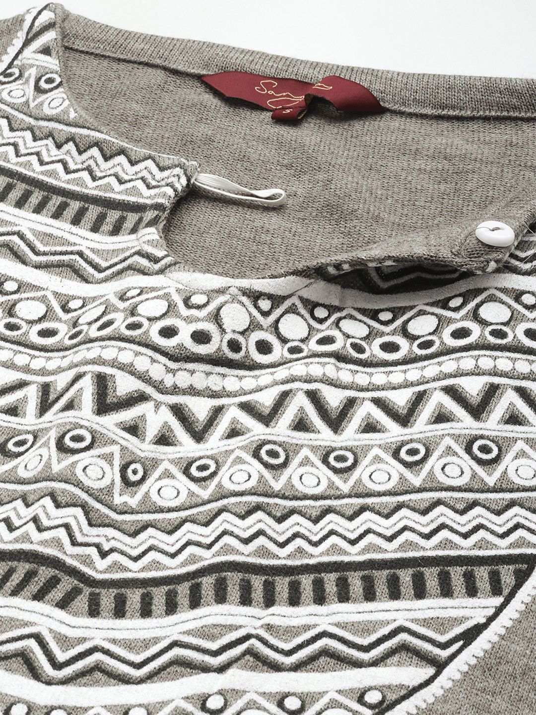 Sangria Printed Keyhole Neck Kurta with Trousers | Grocsy