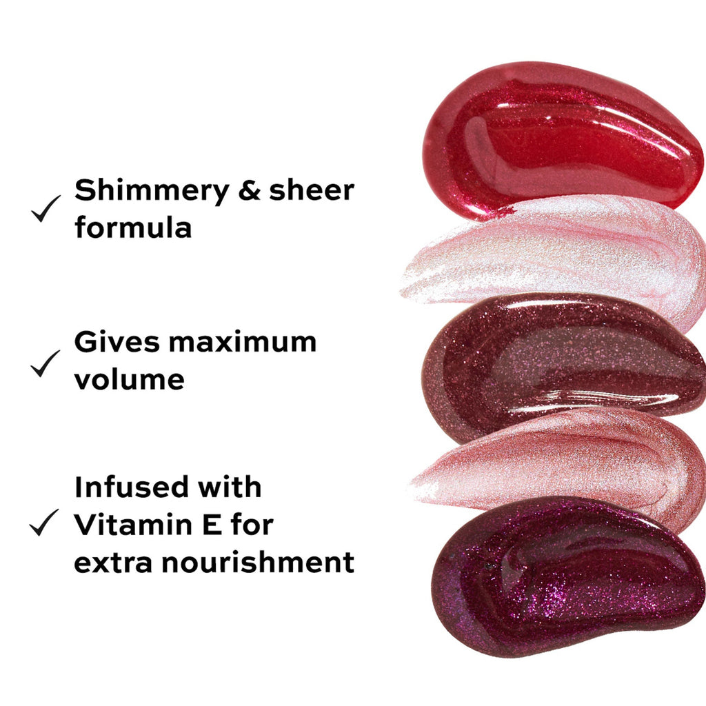 Makeup Revolution Shimmer Bomb Lip Gloss Infused With Vitamin E For Extra Nourishment - Glimmer Nude | Grocsy