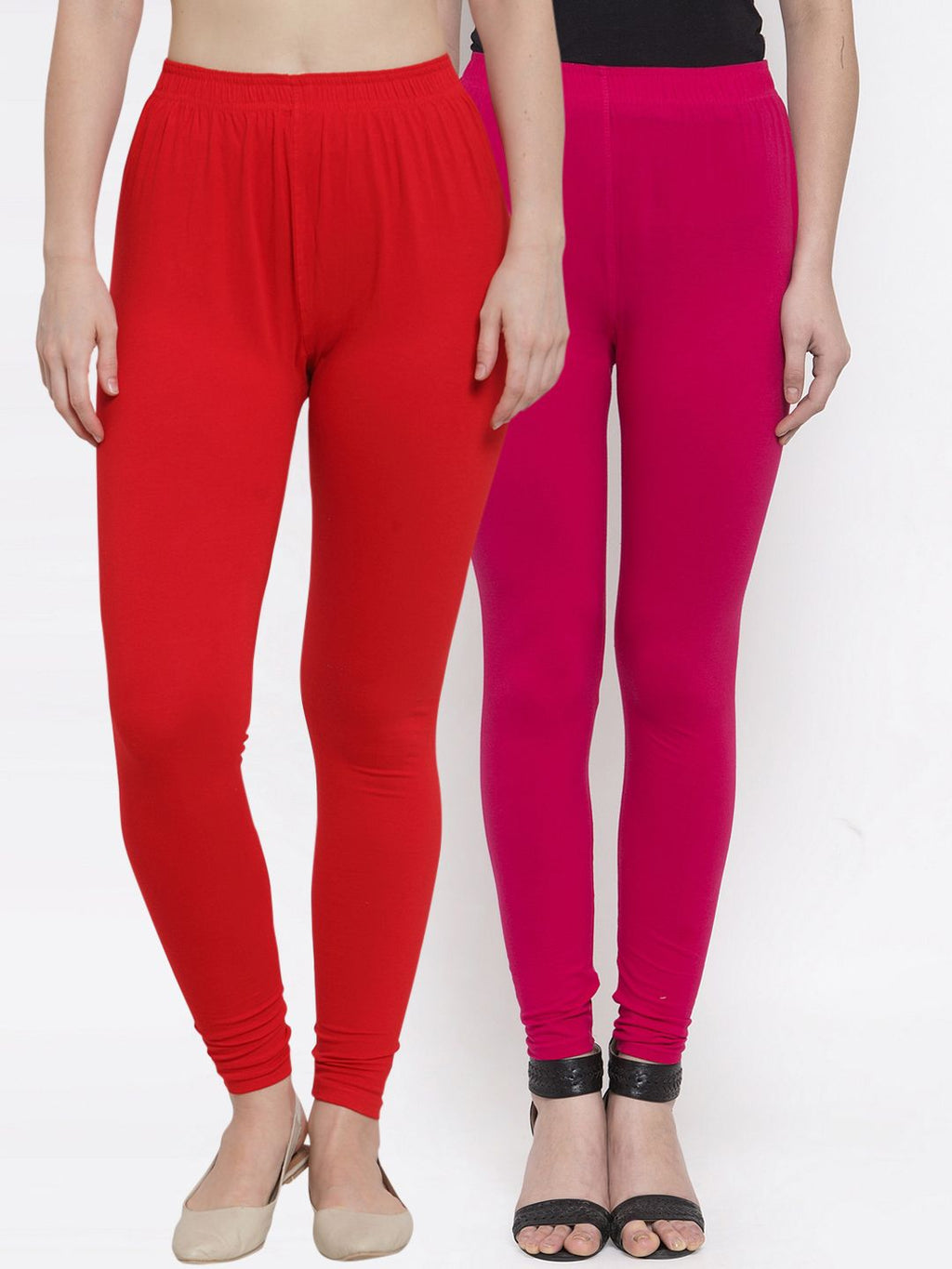 TAG 7 Women Pack Of 2 Solid Churidar-Length Leggings | Grocsy