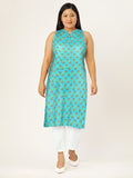 HERE&NOW Ethnic Motifs Printed Straight Kurta | Grocsy
