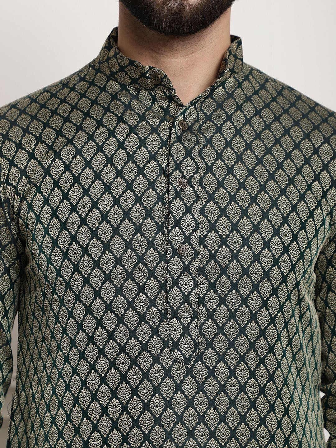 Sojanya Floral Printed Mandarin Collar Kurta With Churidar | Grocsy