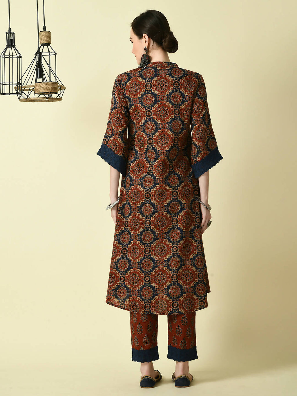 Myshka Women's Multi A-Line Kurta & Trousers | Grocsy