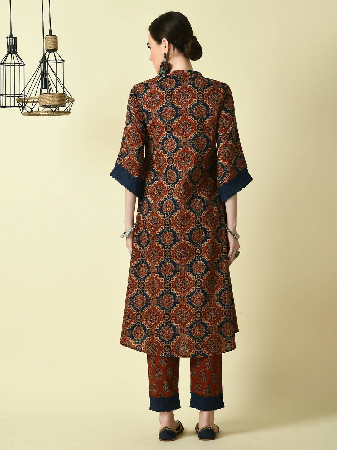 Myshka Women's Multi A-Line Kurta & Trousers | Grocsy