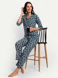 Alvano Beautiful Floral Print Co-ord set for Women's and Girls Rayon(Blue) | Grocsy
