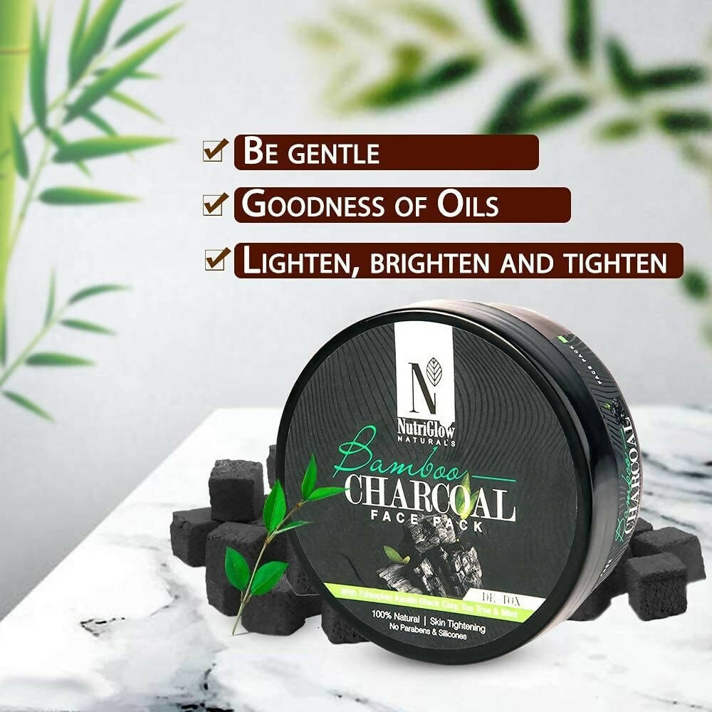 NutriGlow NATURAL'S Bamboo Charcoal Face Pack | Grocsy