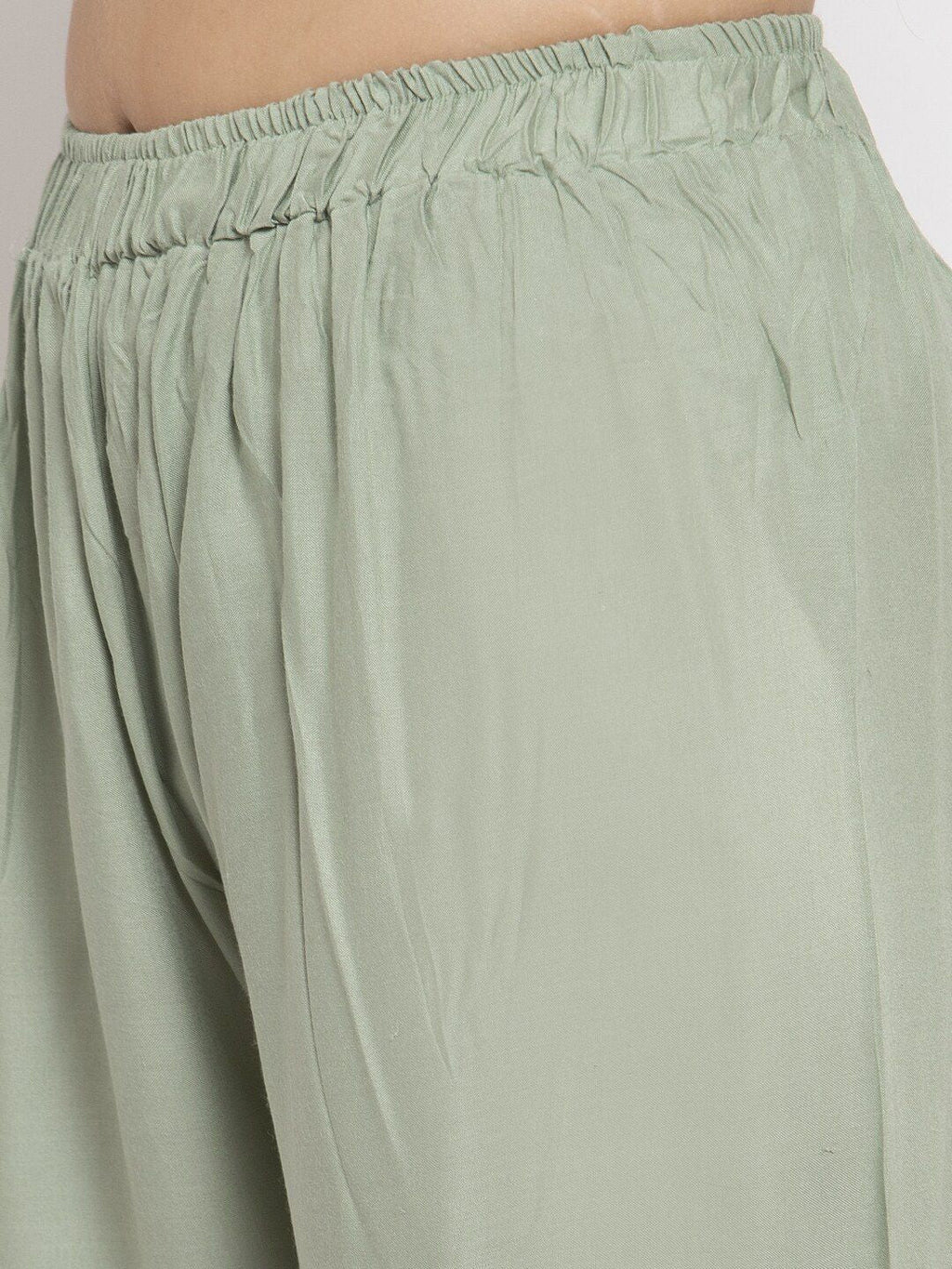 TAG 7 Women Sage Green & Steel Grey Pack of 2 Solid Flared Palazzos | Grocsy