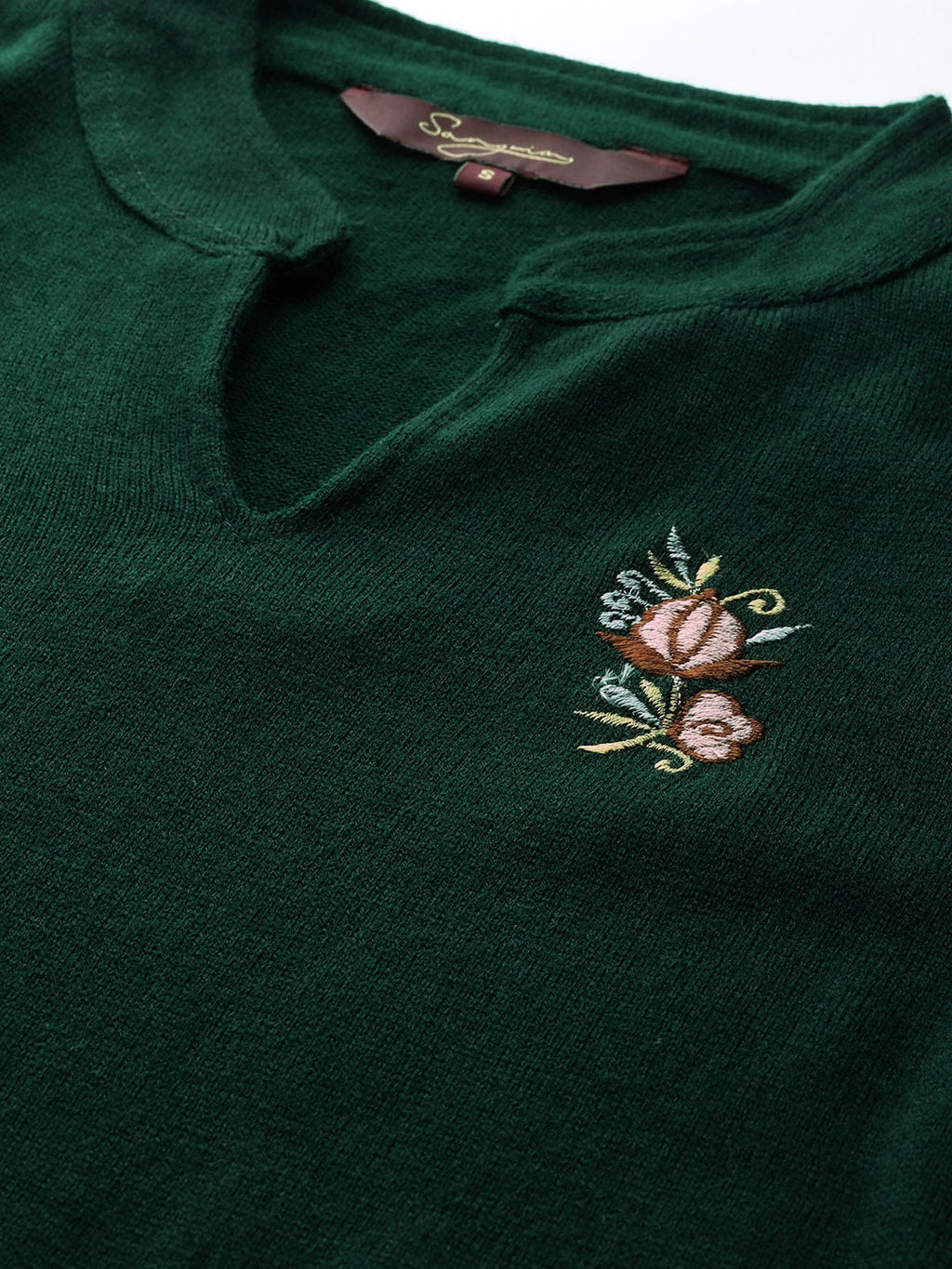Sangria Green Acrylic Winter Kurta | Grocsy