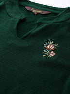 Sangria Green Acrylic Winter Kurta | Grocsy