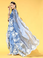Saree Mall Floral Saree with Embroidered Border | Grocsy