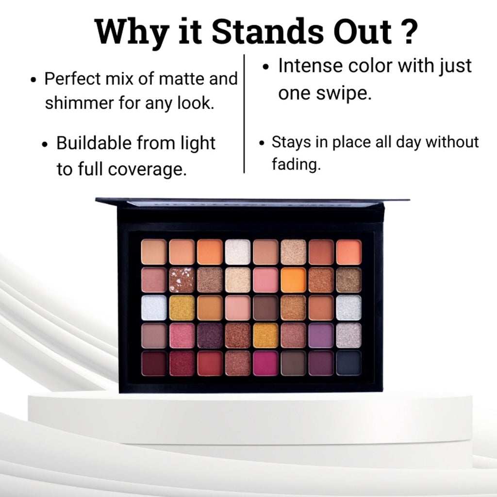Europe Girl 40 Colour Eyeshadow Palette - Neutral Tone | Grocsy