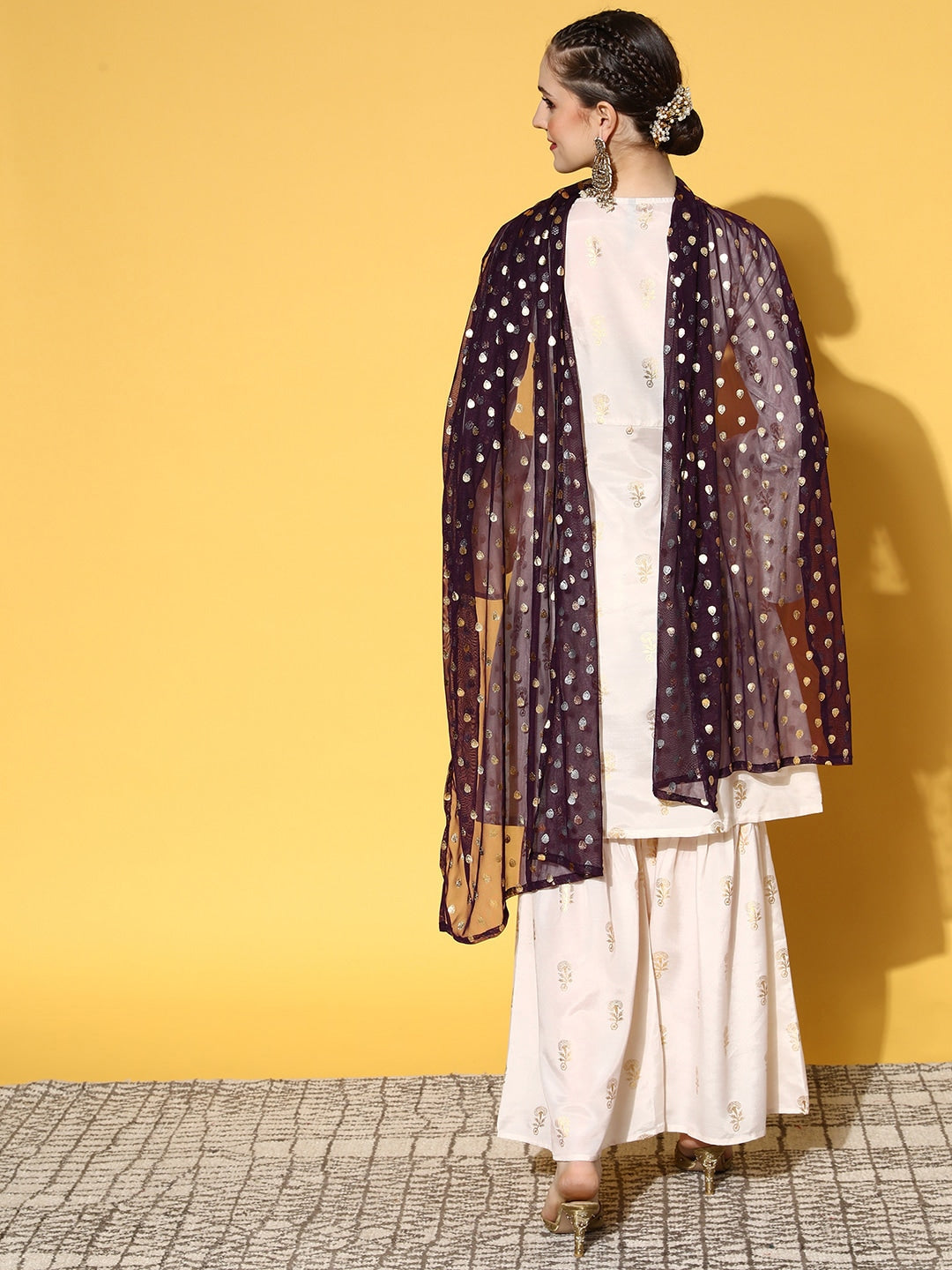 HERE&NOW Women Ethnic Motifs Polyester Print Parade Kurta Set | Grocsy