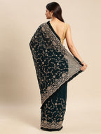 kasee Floral Zari Pure Georgette Saree | Grocsy