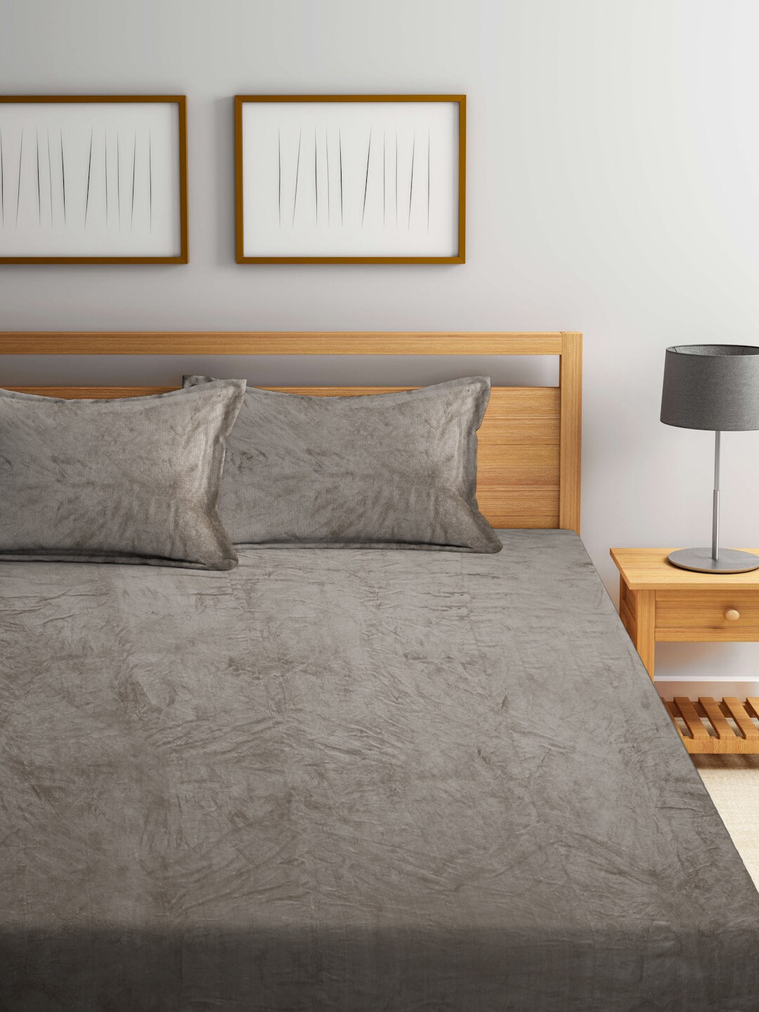 KLOTTHE 300 TC Woolen King Bedsheet with 2 Pillow Covers | Grocsy