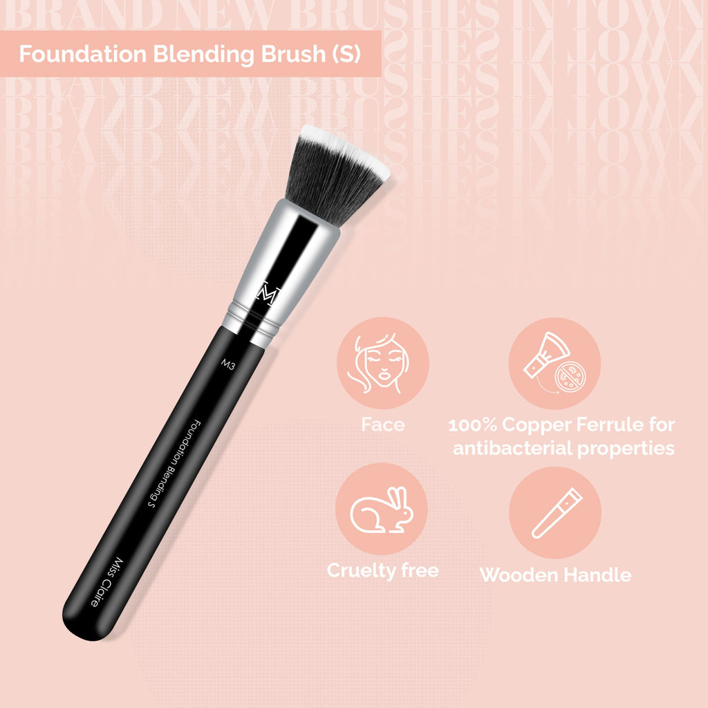 Miss Claire M3 - Foundation Blending Brush (S) - Chrome | Grocsy