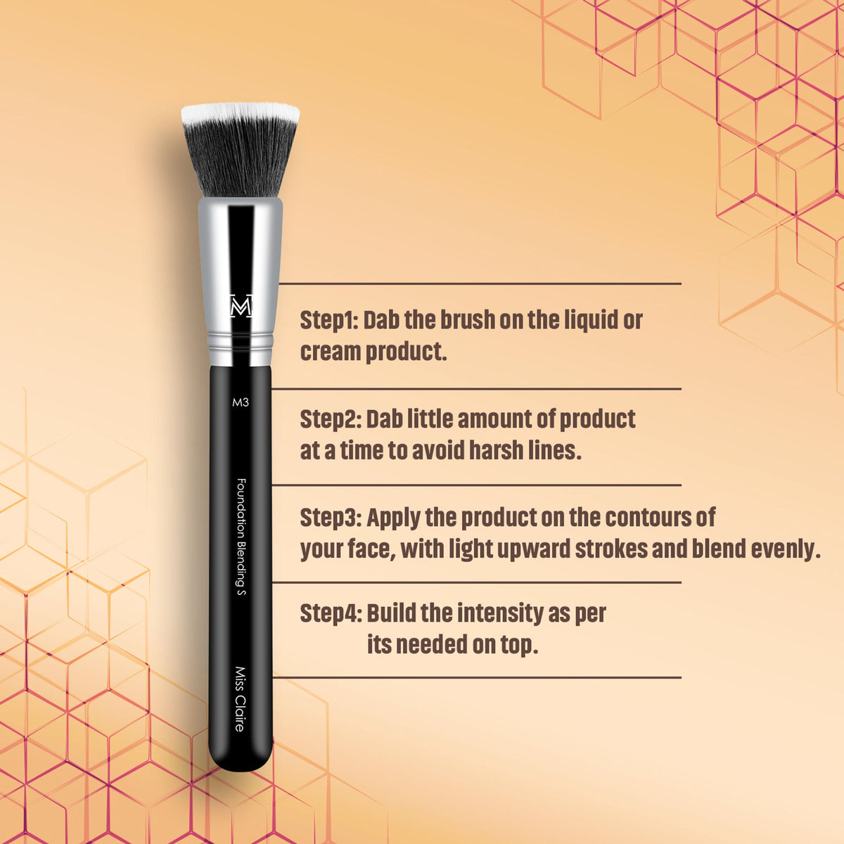 Miss Claire M3 - Foundation Blending Brush (S) - Chrome | Grocsy