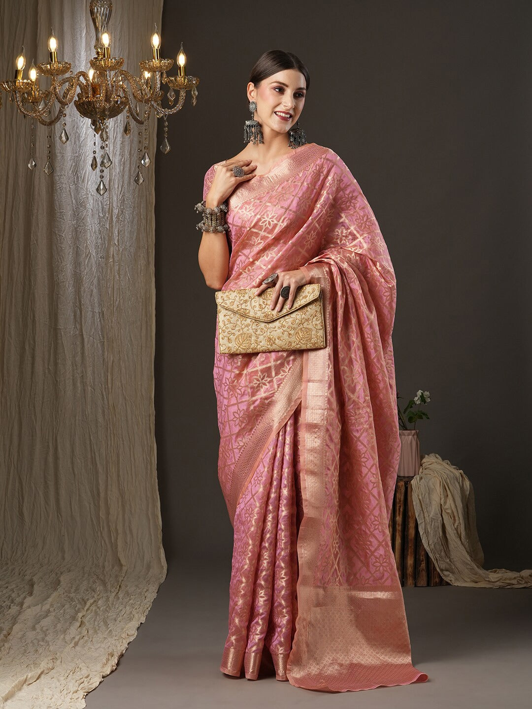 Saree Mall Ethnic Motifs Woven Design Zari Banarasi Traditional Sarees | Grocsy
