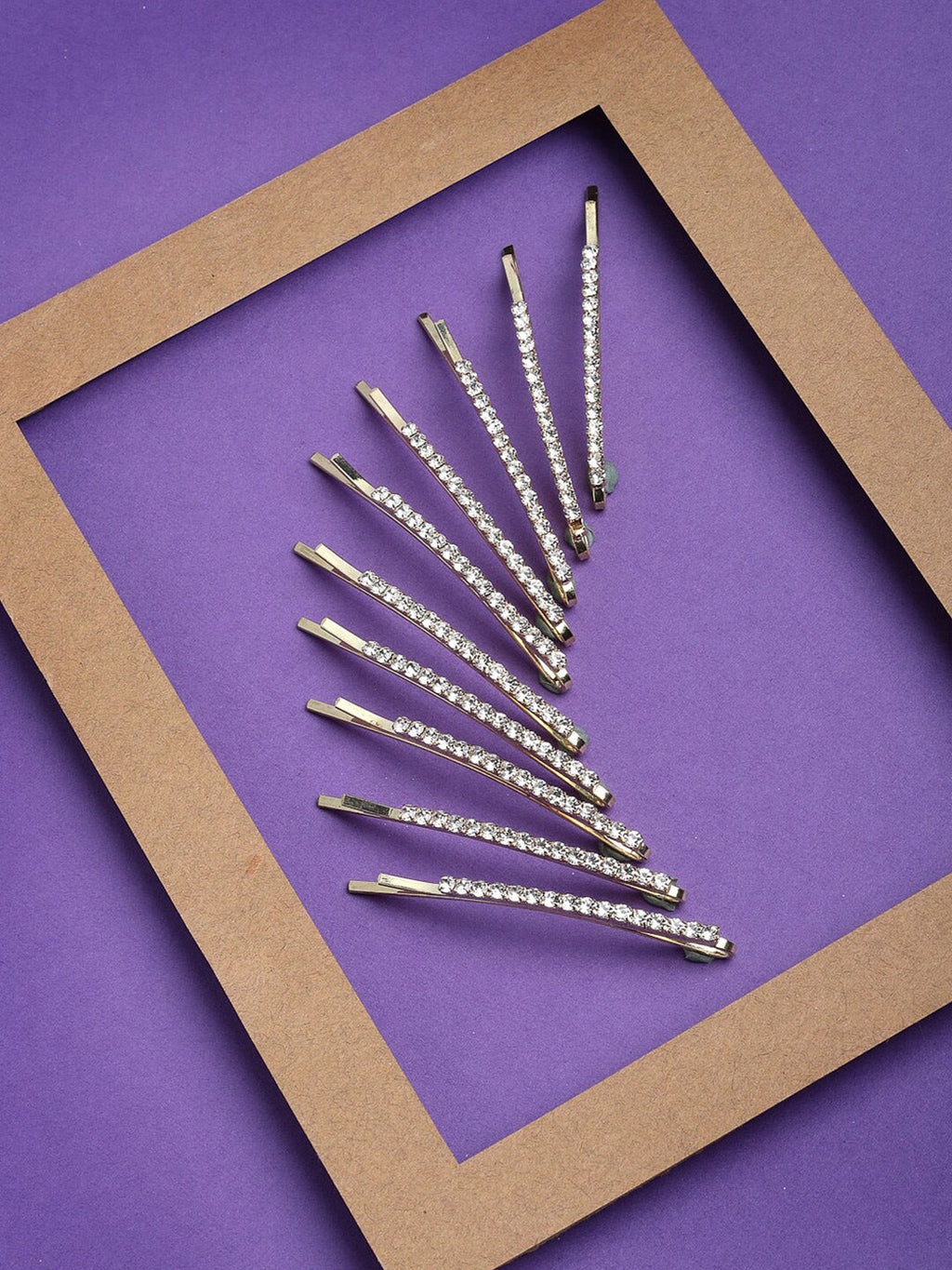 Panash Set of 10 Women Gold-Toned Embellished Bobby Pins | Grocsy