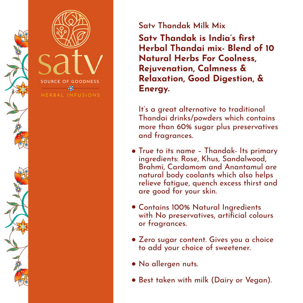 Satv Thandak Herbal Milk Mix | Grocsy