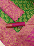 DEIANA'S Beautiful Designer Golden zari Soft Lichi Silk Saree - Green | Grocsy