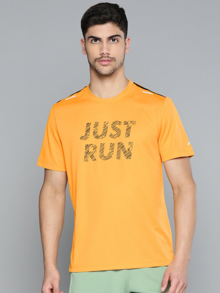 Alcis Men Typography Printed Anti Static Slim Fit Sports T-shirt | Grocsy