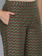 HERE&NOW Ethnic Motifs Printed Gotta Patti Pure Cotton Kurta With Trousers & With Dupatta | Grocsy