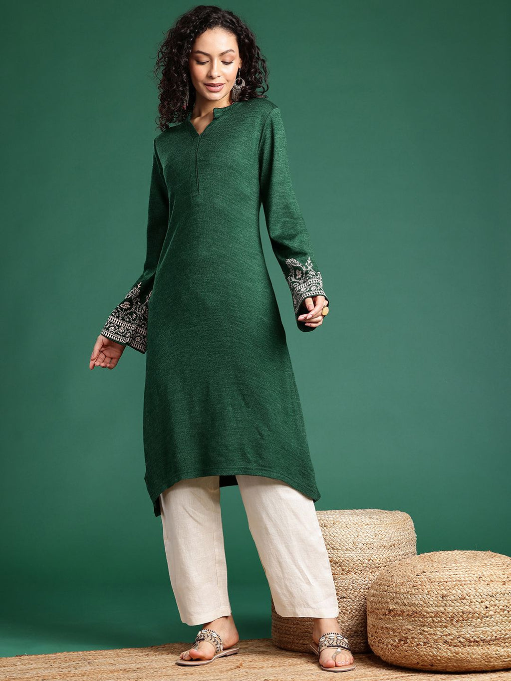 Sangria Mandarin Collar Straight Kurta | Grocsy