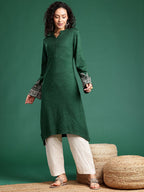 Sangria Mandarin Collar Straight Kurta | Grocsy