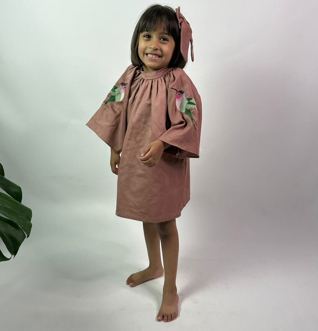 ArthLife Chestunt Brown Raglon Dress | Grocsy