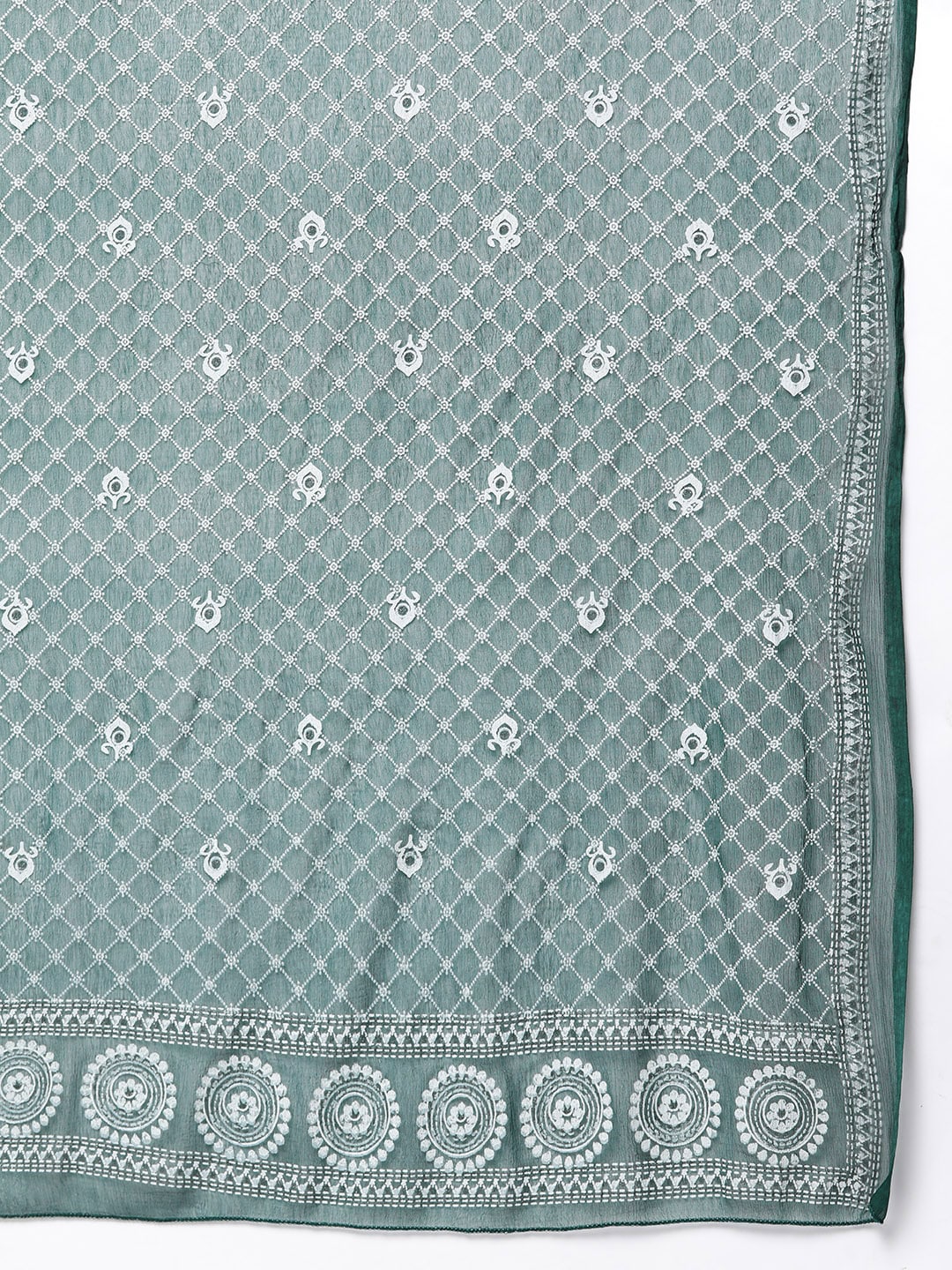 HERE&NOW Women Ethnic Motifs Yoke Design Kurta with Trousers & Dupatta | Grocsy