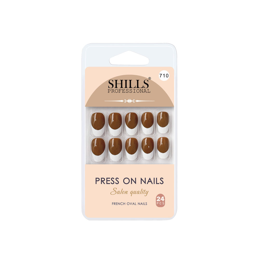 Shills Professional Reusable Press On Nails French Oval - SPN710 | Grocsy