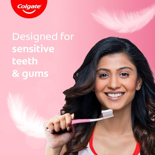 Colgate Gentle Sensitive Care Ultra Soft Bristles Manual Toothbrush for Adult Combo Pack Offer,Multicolor- 5Pcs | Grocsy