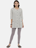 Souchii Grey Solid Slim-Fit Churidar-Length Leggings | Grocsy